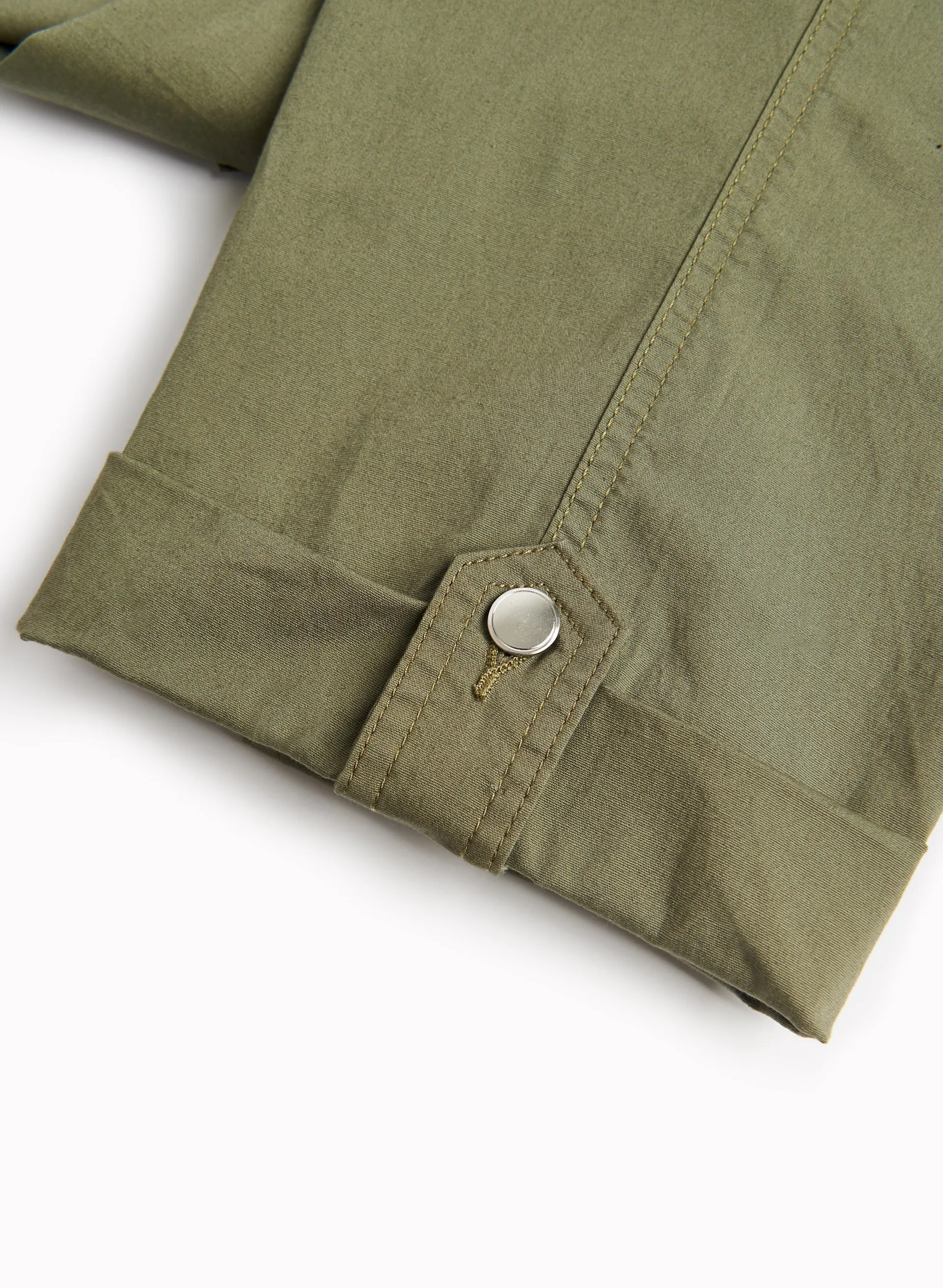 Zipper Detail Cargo Capris